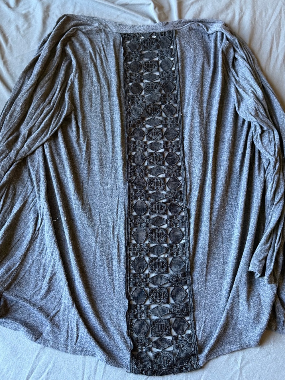 AB Studio Black Lace on back cardigan, quarter sleeve